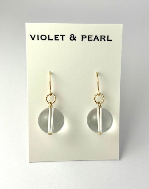 Galaxy earrings Gold filled clear quartz