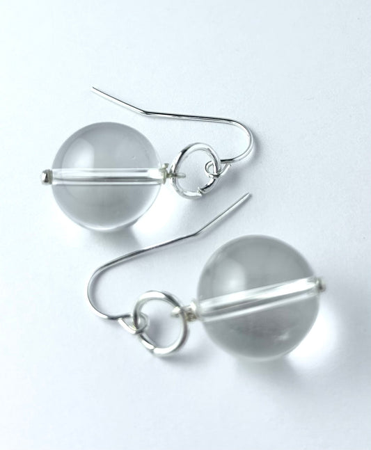Galaxy earrings Sterling Silver clear quartz