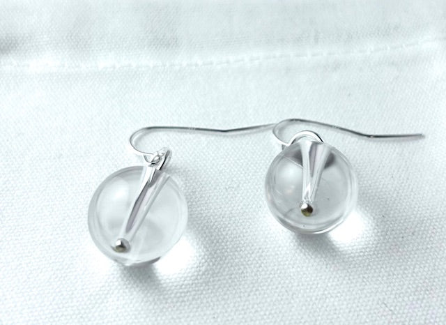 Galaxy earrings Sterling Silver clear quartz