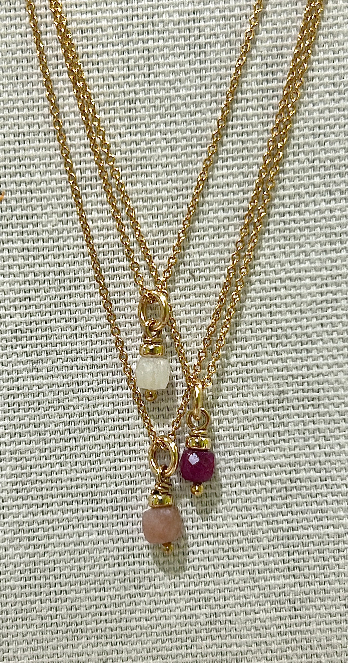 Dainty gemstone necklace 43cms