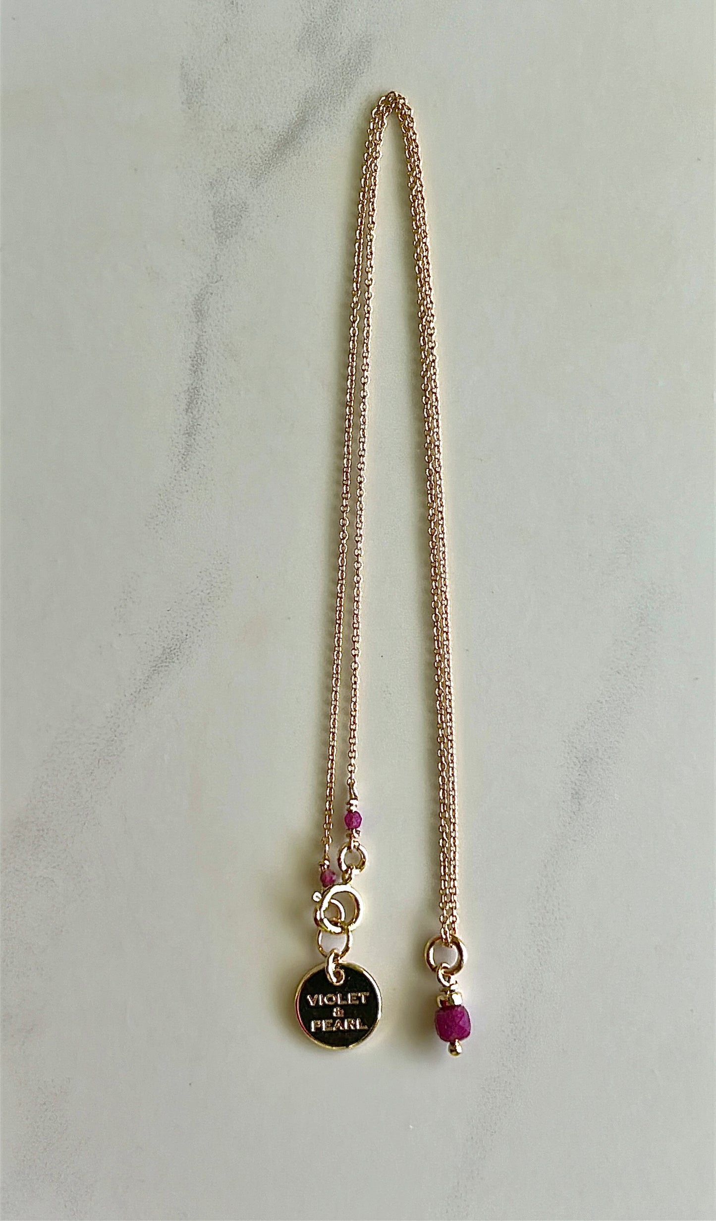 Dainty gemstone necklace 43cms