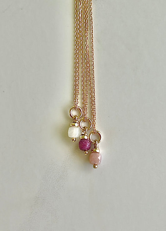 Dainty gemstone necklace 40cms