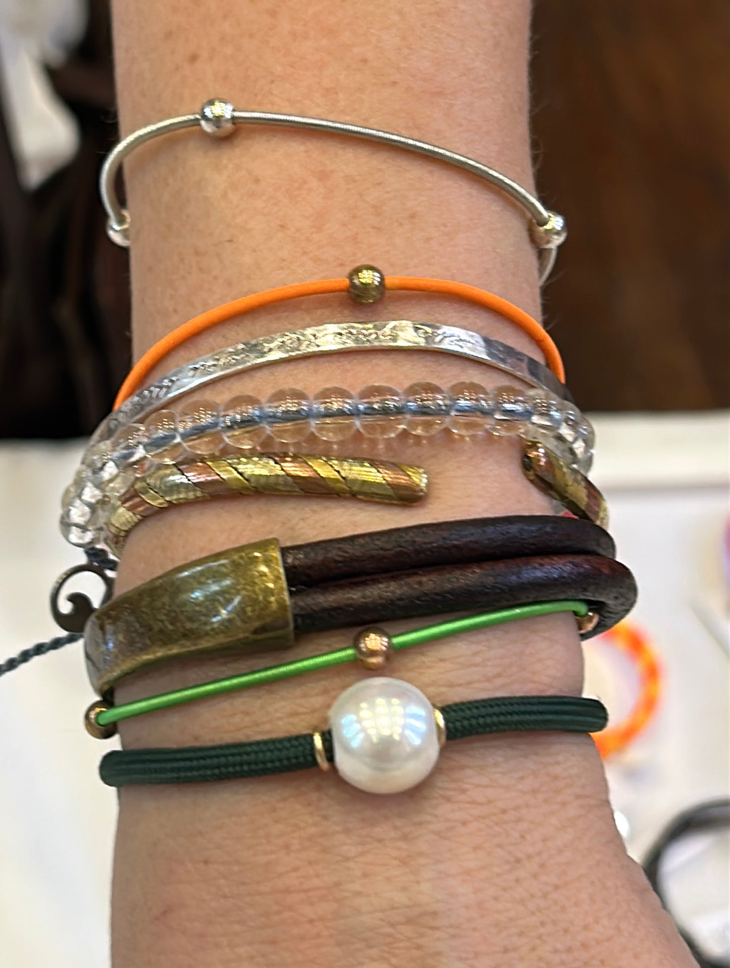 Sporty Pearl Bracelet -Solo- X Large round pearl