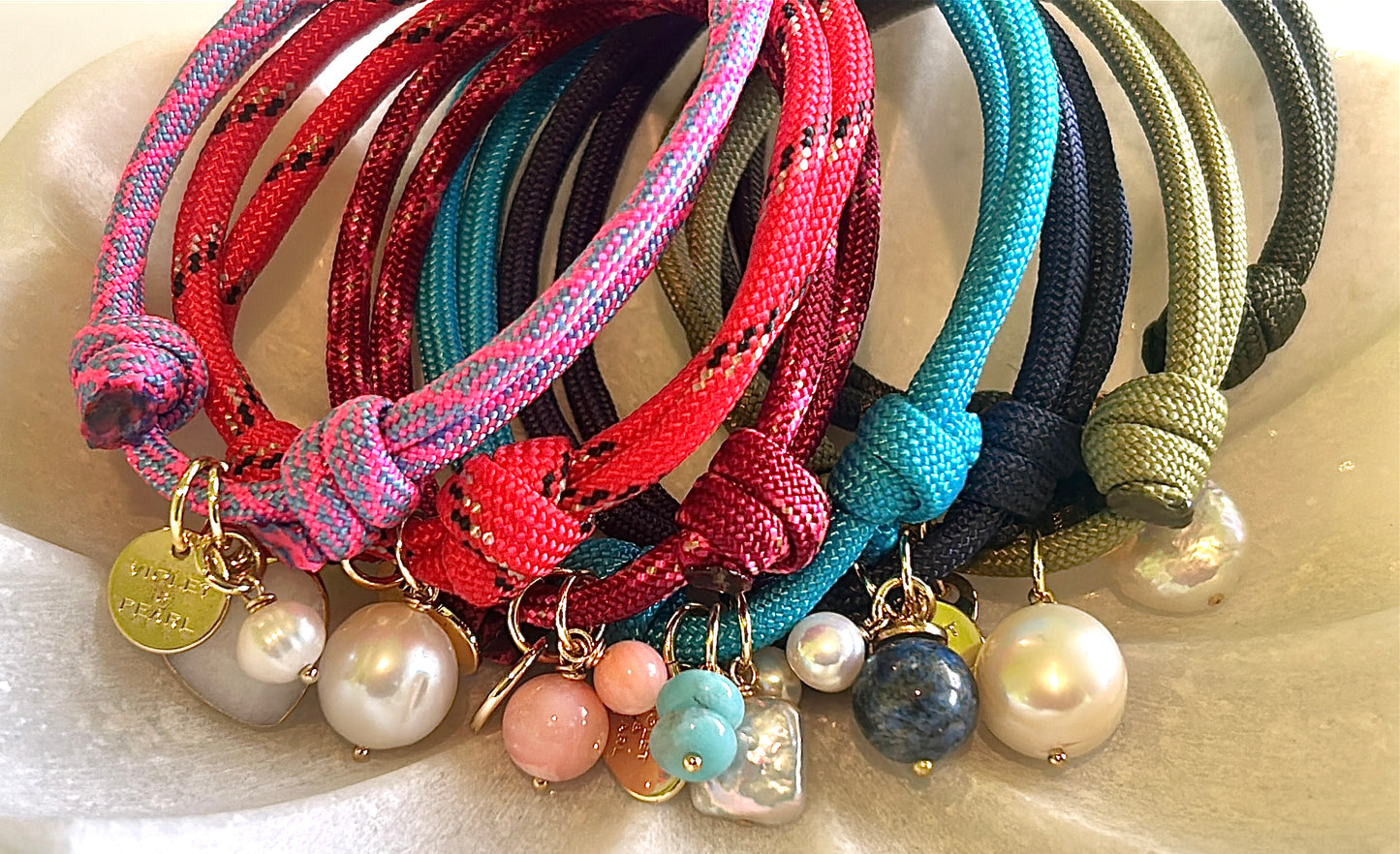 Sporty Charm Bracelets -with pearls & gems