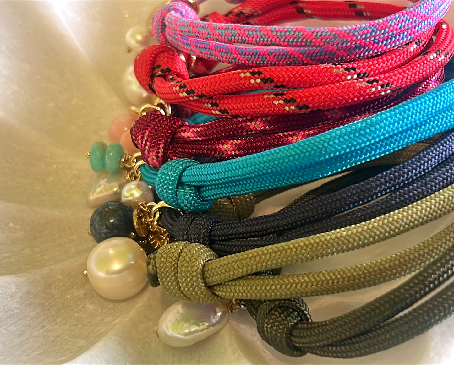 Sporty Charm Bracelets -with pearls & gems