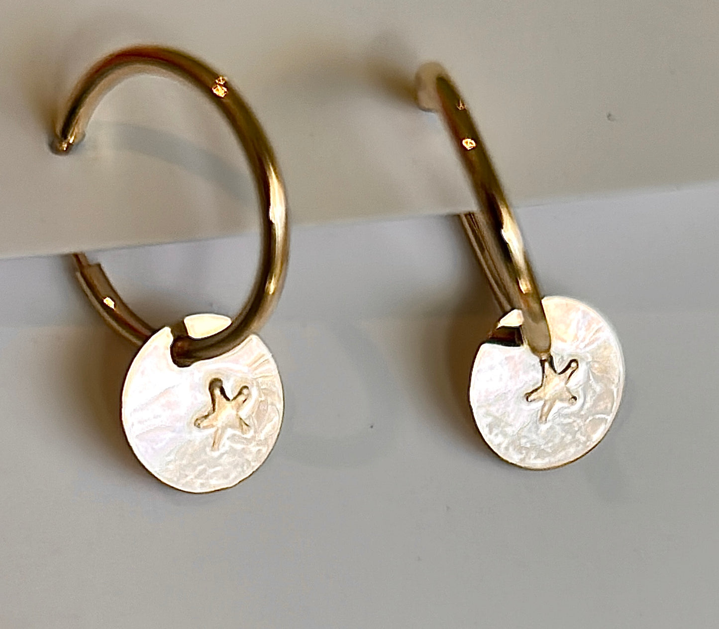 Golden star hoops