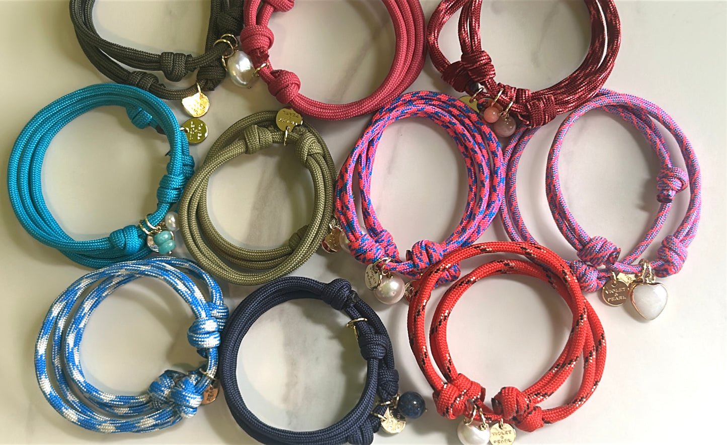 Sporty Charm Bracelets -with pearls & gems