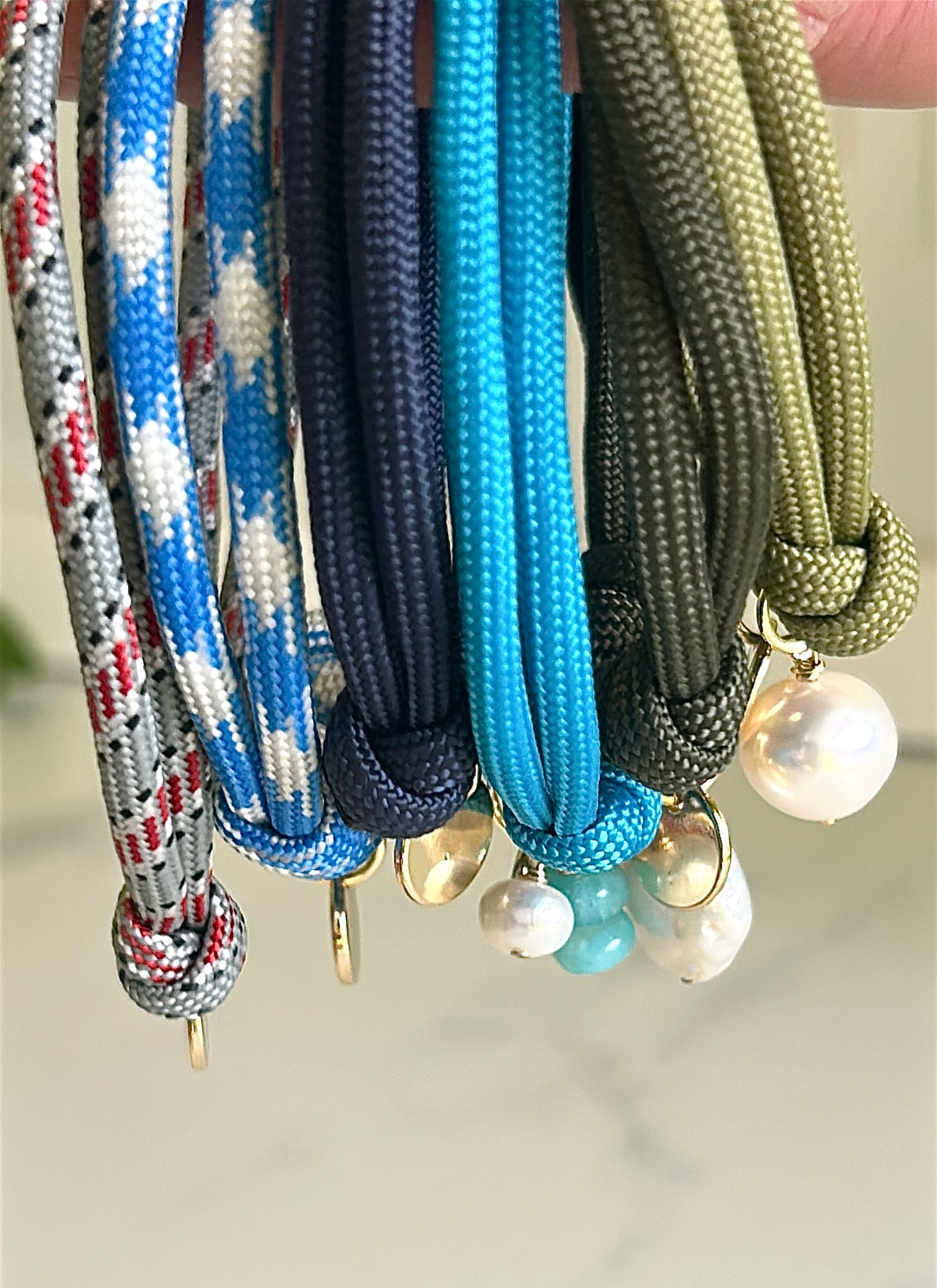 Sporty Charm Bracelets -with pearls & gems